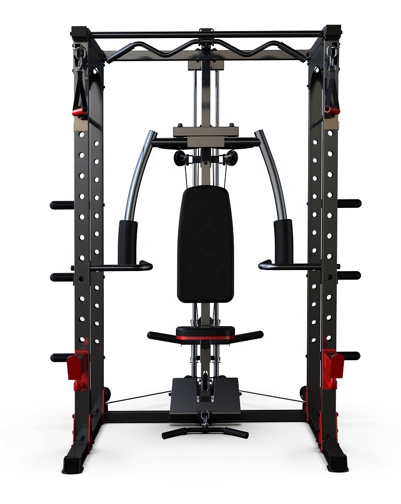 multifunction fitness squat rack adjustable with pulley